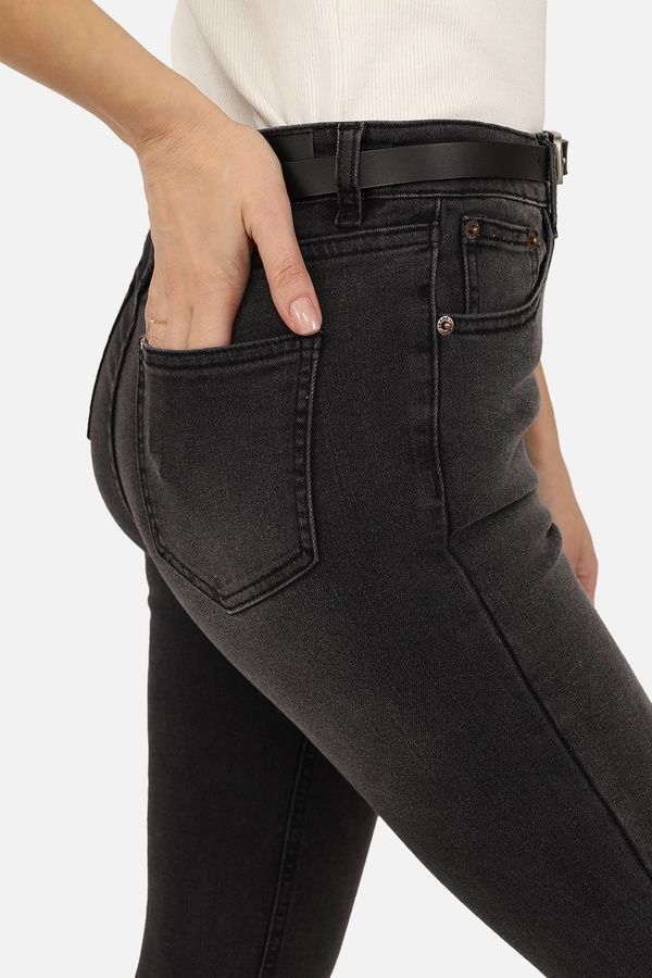 Джинси slim жіночі колір темно-сірий 40 ЦБ-00266056 фото
