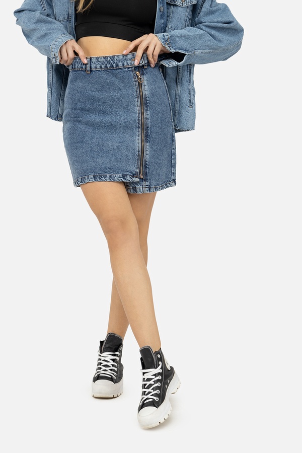 Жіноча джинсова спідниця 40 колір синій ЦБ-00219144 SKT000906426 фото