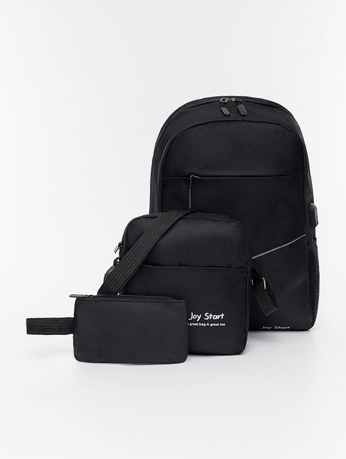 Набор 3в1 спортивный рюкзак,сумка,косметичка для мужчин цвет черный ЦБ-00219385 SKT000907215 фото