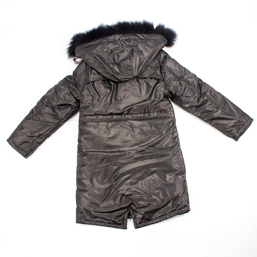 Куртка длинная черная на девочку зимняя 158 цвет черный ЦБ-00125736