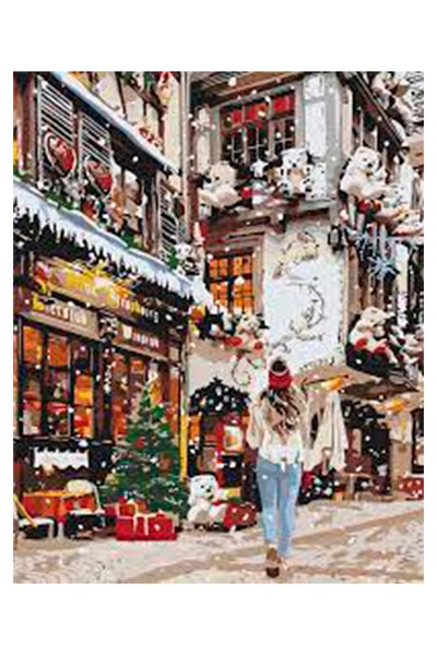 Набір для розпису по номерах - "Гуляючи новорічними вуличками" колір різнокольоровий ЦБ-00238592 SKT000956936 фото