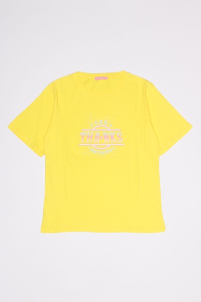 Женская футболка 44 цвет желтый ЦБ-00192424 SKT000849074 фото