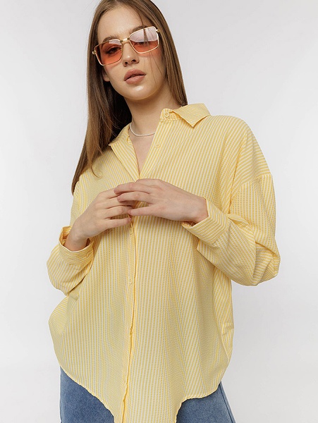 Жіноча сорочка з довгим рукавом 46 колір жовтий ЦБ-00218990 SKT000905945 фото