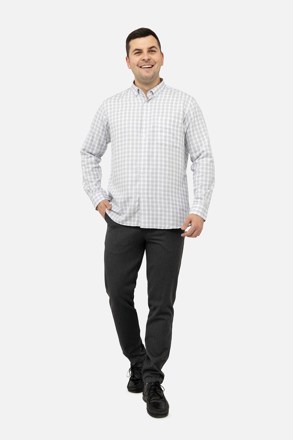 Мужская рубашка с длинным рукавом 46 цвет белый ЦБ-00241660 SKT000962325 фото