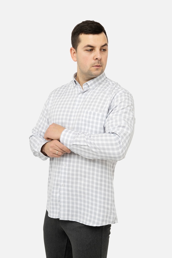 Мужская рубашка с длинным рукавом 46 цвет белый ЦБ-00241660 SKT000962325 фото