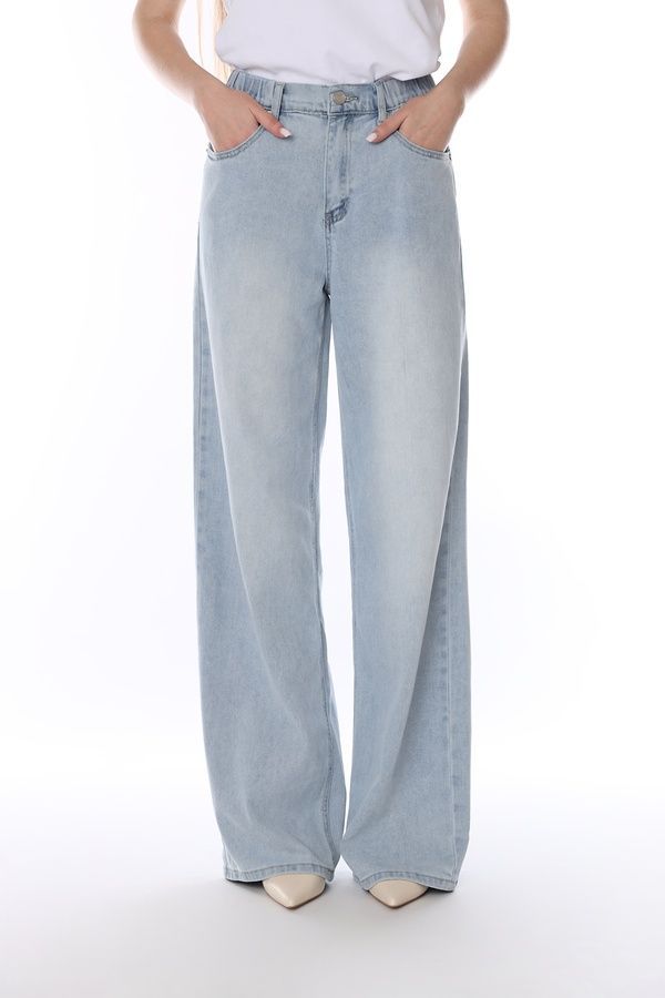 Джинси wide leg жіночі колір блакитний 52 ЦБ-00290496 фото