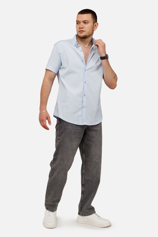 Чоловіча сорочка з коротким рукавом 46 колір блакитний ЦБ-00250761 SKT000994238 фото