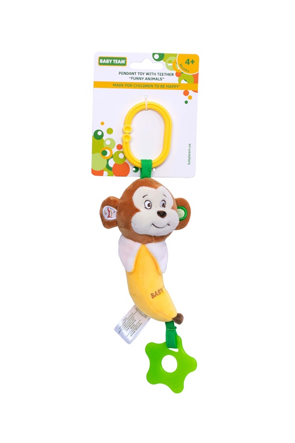Іграшка-підвіска з прорізувачем "Веселі тваринки" колір різнокольоровий ЦБ-00250092 SKT000992561 фото