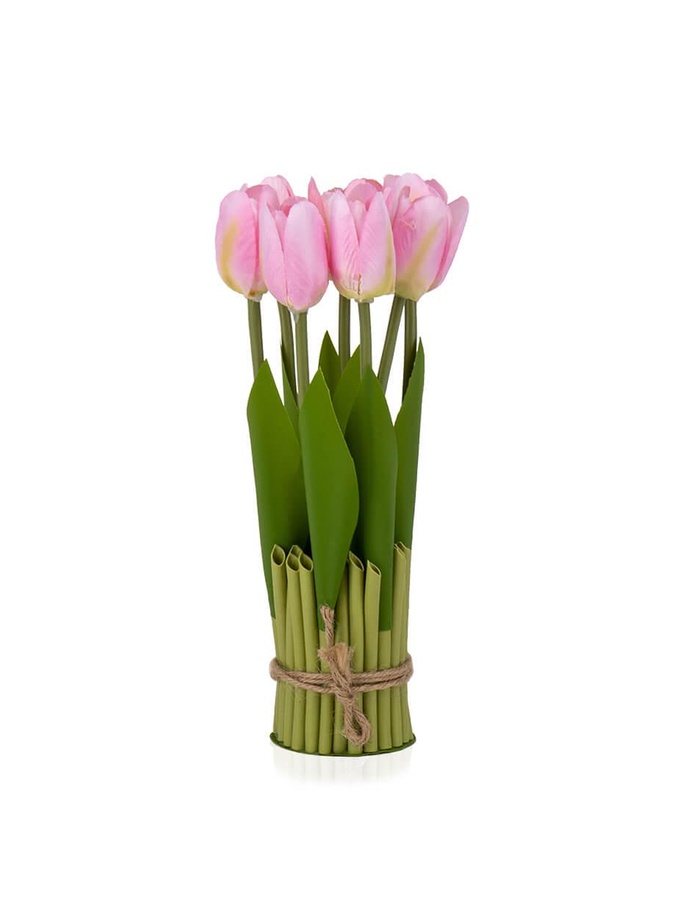 Букет тюльпанів 25 см колір різнокольоровий ЦБ-00215741 SKT000899196 фото