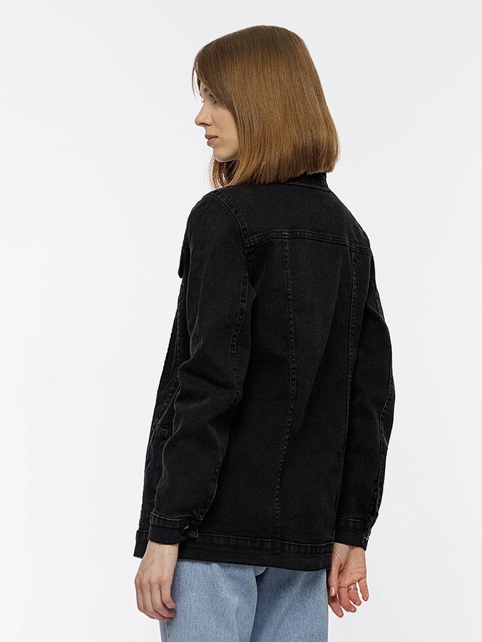 Жіноча джинсова куртка 40 колір чорний ЦБ-00214174 SKT000895881 фото