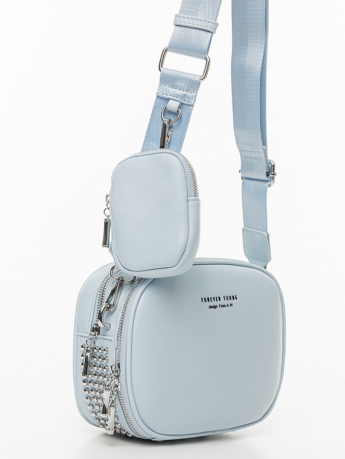 Жіноча сумка крос-боді + чохол для ключів колір блакитний ЦБ-00222685 SKT000915772 фото